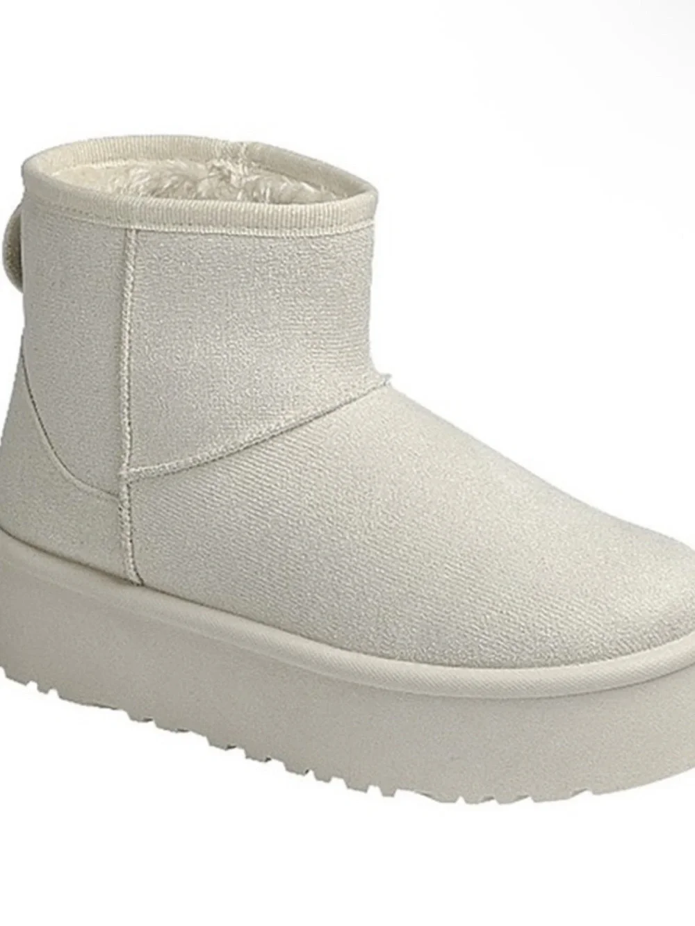 MINI PLATFORM BOOTIES FAUX FUR (OFF WHITE)